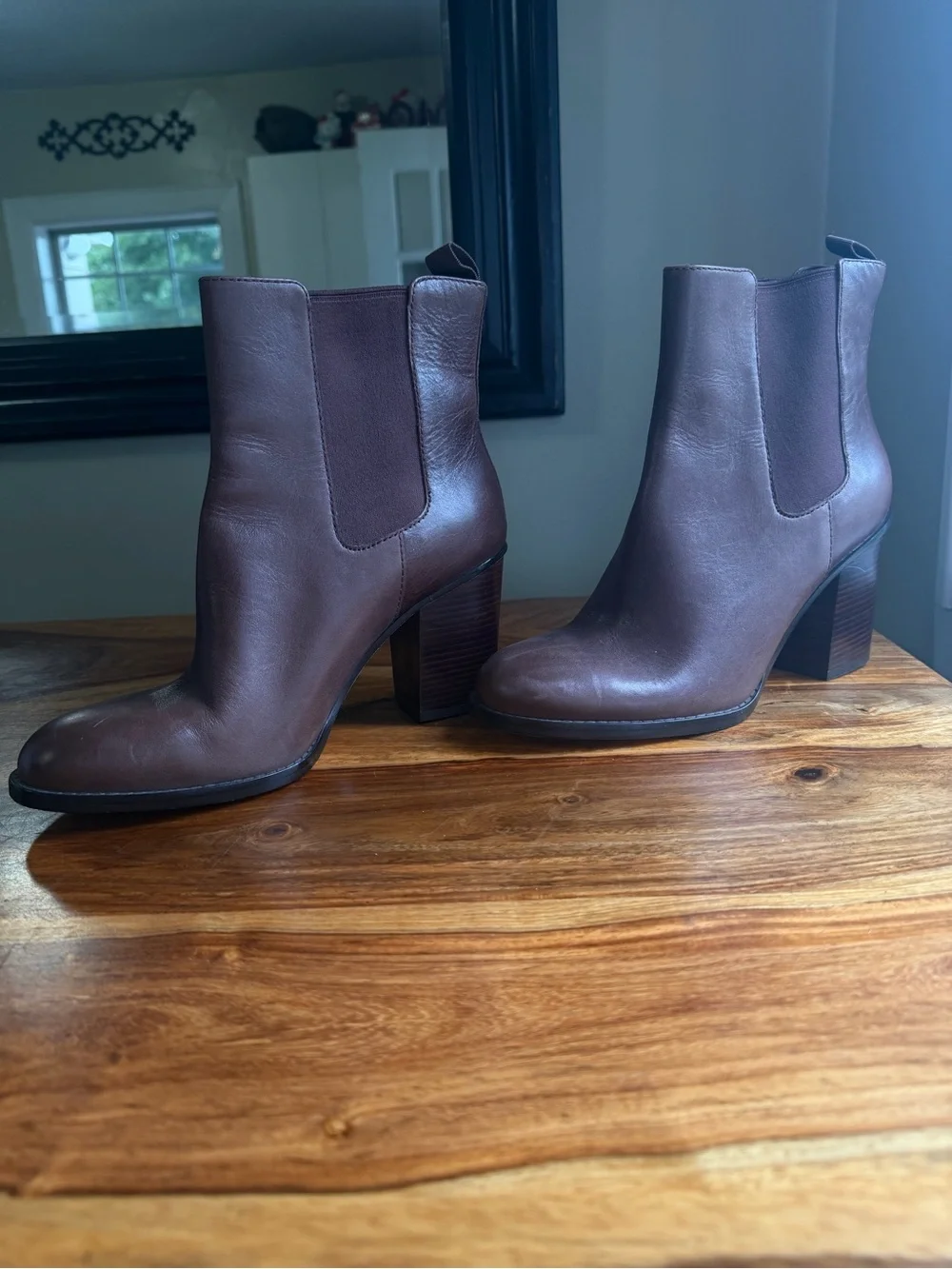 Women’s Cole Haan Brown Leather Block Heel Chelsea Ankle Boots Size 9